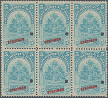 Thematik: Wappen / Emblems: 1899, HAITI: Definitive Issue 5c. Pale Blue 'Coat Of Arms' With Punch Ho - Altri & Non Classificati