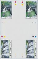 Thematik: Wasserfälle / Waterfalls: 1998, Mauritius. IMPERFORATE Cross Gutter Pair For The 5rs And 6 - Zonder Classificatie