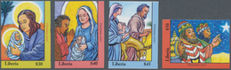 Thematik: Weihnachten / Christmas: 2007, Liberia. Complete Set "Christmas" (4 Values) In Imperforate - Navidad