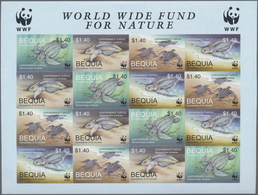 Thematik: WWF: 2001, ST. VINCENT-BEQUIA: WWF Leatherback Turtle (Dermochelys Coriacea) Complete Set - Autres & Non Classés