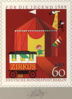 Thematik: Zirkus / Circus: 1989, Bund, Nicht Angenommener Künstlerentwurf (17x20) Von Prof. H.Schill - Cirque