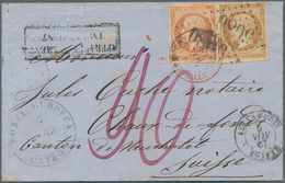 Ägypten: 1862 Cover From Cairo To Chaux-de-Fonds, Switzerland By French Mail Via Alexandria, Marseil - 1866-1914 Khedivato De Egipto