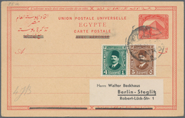 Ägypten - Ganzsachen: 1923 Provisional 4m. (overprinted Sender Part Of 4+4m. Card For Use As Single - Otros & Sin Clasificación