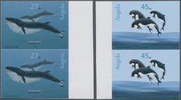 Angola: 2003, Whales Complete Set Of Two (Bryde's Whale And Heaviside Dolphin) In Vertical IMPERFORA - Angola