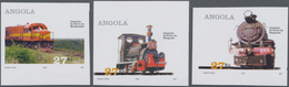 Angola: 2004, Locomotives Complete IMPERFORATE Set Of Three (Mocamedes And Benguela Railway Locomoti - Angola