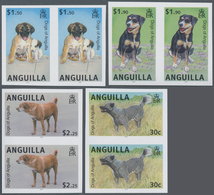 Anguilla: 2005, Dogs Complete Set Of Four In Vertical Or Horizontal IMPERFORATE Pairs, Mint Never Hi - Anguilla (1968-...)