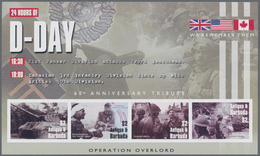 Antigua: 2004, 60th Anniversary Of D-Day Complete Set Of Two IMPERFORATE Sheetlets With Four Stamps - Antigua And Barbuda (1981-...)