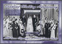 Antigua: 2007, Diamond Wedding Anniversary Of QEII. And Prince Philip Set Of Two In An IMPERFORATE S - Antigua Et Barbuda (1981-...)