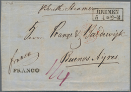 Argentinien - Vorphila: 1861 Incomming Mail: Fresh Entire Letter Paid "FRANCO" With Taxation "1/4" A - Prefilatelia
