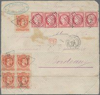 Argentinien: 1874 Large Part Of Cover Sent From Buenos Aires To Bodeaux Per Steamer "Geronde", Frank - Altri & Non Classificati