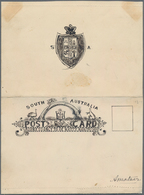 Südaustralien: 1890's, Postcard Design Competition Postcard-size ESSAY ('Amateur' No. 13) Hand-paint - Lettres & Documents