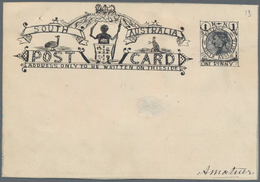 Südaustralien: 1890's, Postcard Design Competition Postcard-size ESSAY ('Amateur' No. 13) Hand-paint - Brieven En Documenten