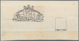 Südaustralien: 1890's, Wrapper Design Competition ESSAY ('Amateur' No. 13) Of Heading Of Wrapper 'Ne - Storia Postale