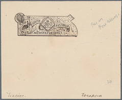 Südaustralien: 1890's, Wrapper Design Competition ESSAY ('Native' No. 30) Of Heading Of Wrapper 'New - Lettres & Documents