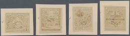 Südaustralien: 1890's, Stamp Design Competition Four Contemporary Photographic ESSAYS (17 X 22 Mm) M - Covers & Documents