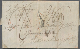 Tasmanien: 1834, Prephilatelic Letter From Hobart To Edinburgh, On Reverse Wax Seal And Red Frame Ca - Covers & Documents