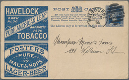 Victoria: 1895 (13.11.), Havelock/Fosters Stat. Postcard QV 1d Dark Blue Written In Brunswick And Us - Covers & Documents