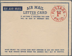 Australien - Ganzsachen: 1942, Airmail Lettercard With Printed 'POSTAGE / PAID / 1s' In Red Circle, - Postwaardestukken