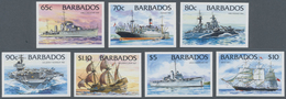 Barbados: 1994. Complete Definitives Set "Ships" (14 Values; Without Year) In IMPERFORATE Single Sta - Barbades (1966-...)