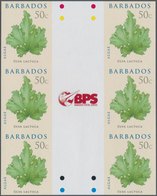 Barbados: 2008. IMPERFORATE Vertical Gutter Block Of 3 Horizontal Pairs For The 50c Value Of The ALG - Barbades (1966-...)