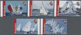 Barbados: 2010, Sailing Complete IMPERFORATE Set Of Five Showing Different Boats And Scenes, Mint Ne - Barbades (1966-...)