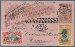 Belgisch-Kongo: 1908 Postal Stationery Double Card 10+10c., Overprinted "CONGO BELGE", Used REGISTER - Otros & Sin Clasificación