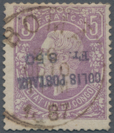 Belgisch-Kongo - Portomarken: 1887, 5fr. Lilac With INVERTED Blue Overprint, Fresh Colour And Well P - Cartas & Documentos