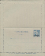 Benin: 1892 Unused Postal Stationery Lettercard 15 C Blue On Grey With Inverted Surcharge "BENIN", R - Other & Unclassified