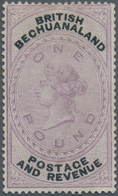 Betschuanaland: 1888, QV £1 Lilac/black With Wmk. Two Orbs (sideways), Mint Hinged And Slight Corner - 1885-1964 Protectorat Du Bechuanaland