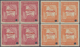 Bolivien: 1935, Definitive Issue 'Landscape Of Bolivia' 30c. Carmine And 40c. Orange In Blocks Of Fo - Bolivië