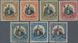 Bolivien - Stempelmarken: 1920 (ca.), Revenue Stamps 'Allegory' Seven Different Stamps Incl. 1bol. B - Bolivie