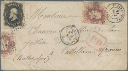 Brasilien: 1870, PD-Letter Franked With Strip Of Four Of 20 R Brown And 200 R Black Emperor Pedro Se - Usados