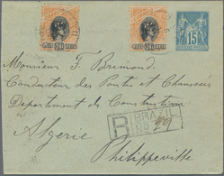 Brasilien: 1896/1897, Mail To Philippeville/Algeria, Two French Stationeries Used As Form And Bearin - Gebruikt