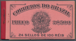 Brasilien: 1906, Definitives 100r. Rose "Eduardo Wandenkolk", Complete Booklet "2$500" Comprising Fo - Used Stamps