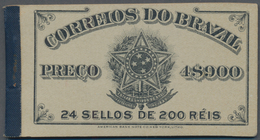 Brasilien: 1906, Definitives 200r. Blue "Deodoro Da Fonseca", Complete Booklet "4$900" Comprising Fo - Usados