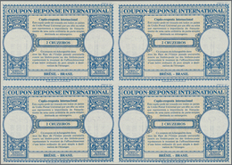 Brasilien: 1953, July. International Reply Coupon 2 Cruzeiros (London Type) In An Unused Block Of 4. - Usados