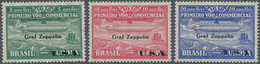 Brasilien - Privatflugmarken Zeppelin: 1930, Overprints "Graf Zeppelin U.S.A.", 5000r.-20000r., Comp - Aéreo (empresas Privadas)