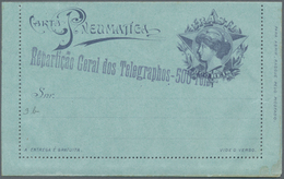 Brasilien - Ganzsachen: 1917, Stationery Letter Card "CARTA PNEUMATICA" 300 Reis With Violet Imprint - Enteros Postales