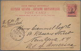 Britisch-Guyana - Ganzsachen: 1893/1911, Two Commercially Used Stationeries: Card 2c. On 3c. Rose Fr - Otros & Sin Clasificación