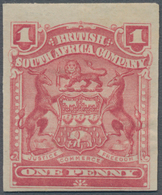 Britische Südafrika-Gesellschaft: 1898-1908 1d. Rose IMPERFORATED Single, Mounted Mint, Fresh And Fi - Sin Clasificación