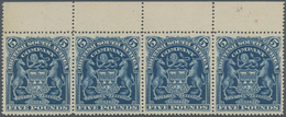 Britische Südafrika-Gesellschaft: 1901, £5 Blue, Top Marginal Horiz. Strip Of Four, Unused No Gum. - Unclassified