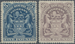 Britische Südafrika-Gesellschaft: 1901, £5 Deep Blue And £10 Lilac, Unused No Gum. - Non Classés