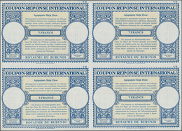 Burundi: 1954, November. International Reply Coupon 7 Francs (London Type) In An Unused Block Of 4. - Used Stamps