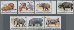 Burundi: 1983, African Wildlife Complete Set Of 13 From 2fr. To 85fr. (Lion, Giraffe, Rhinoceros, El - Gebraucht