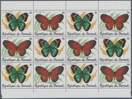 Burundi: 1984, Butterflies Complete Set Of 10 In Se-tenant Pairs In Blocks Of 12 (six Sets), Mint Ne - Gebruikt