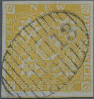 Neubraunschweig: 1851 6d. Mustard-yellow On Blue Paper, Used And Cancelled By Superb Strike Of Numer - Briefe U. Dokumente