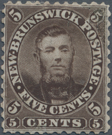 Neubraunschweig: 1860 UNISSUED 'Charles Connell' 5c. Brown, Mint/unused With Hinge Marks, Extensivel - Brieven En Documenten