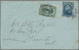 Neufundland: 1898, 2c. Bluish Green And Rouletted 3c. Blue On Cover From "ST.JOHN'S AU 2 98" To Toro - 1857-1861