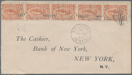 Neufundland: 1899, 2c. Orange-vermilion, Horizontal Strip Of Five On Cover From "ST.JOHN'S DE 28 99" - 1857-1861