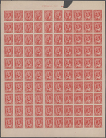 Canada / Kanada: 1909, Definitives KEVII, 2c. Pale Rose-carmine, Imperforate Sheet Of 100 Stamps (=5 - Ungebraucht